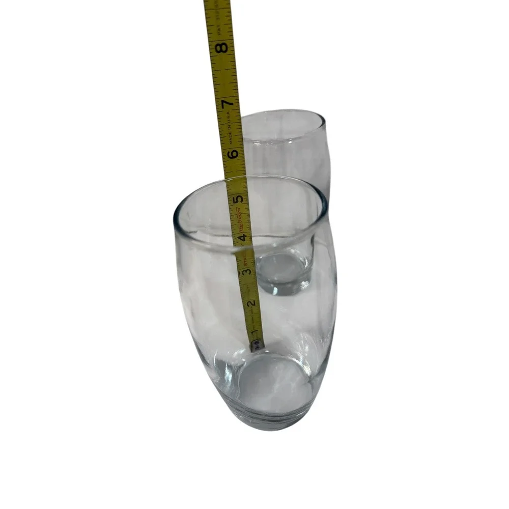 Stemless Wine Glasses Tumblers 6 Inch Tall Drinking Set of 6 Clear